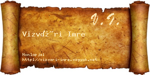 Vizvári Imre névjegykártya